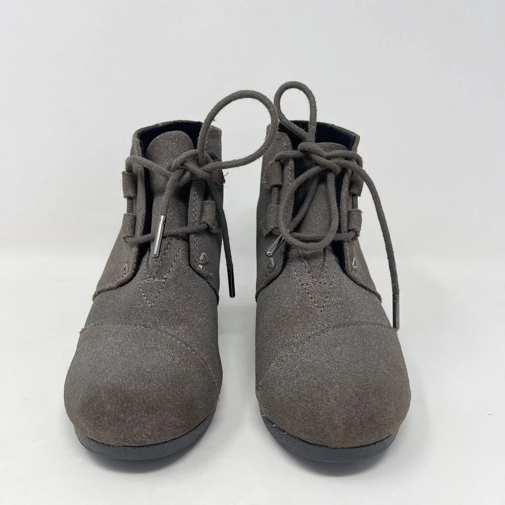 Toms Kayla Desert Wedge Ankle Boot Womens 6‎ Gray Sparkly Boho Y2K Casual